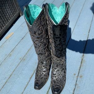 Women’s corral inlay glitter boots 15”shaft